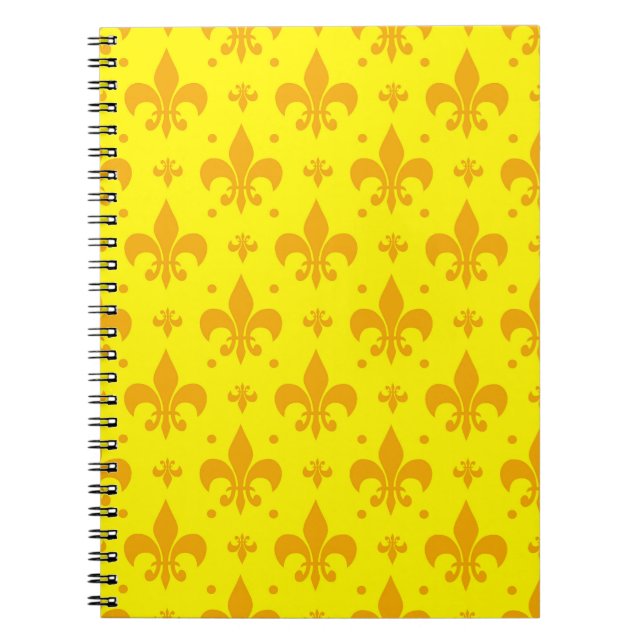 Cuaderno Diseño del patrón de flor amarillo de lis (Frente)