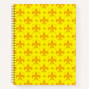 Cuaderno Diseño del patrón de flor amarillo de lis