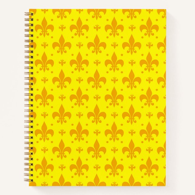 Cuaderno Diseño del patrón de flor amarillo de lis (Anverso)