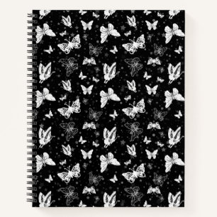 Cuaderno Diseño del patrón de Ilustracion de mariposa blanc