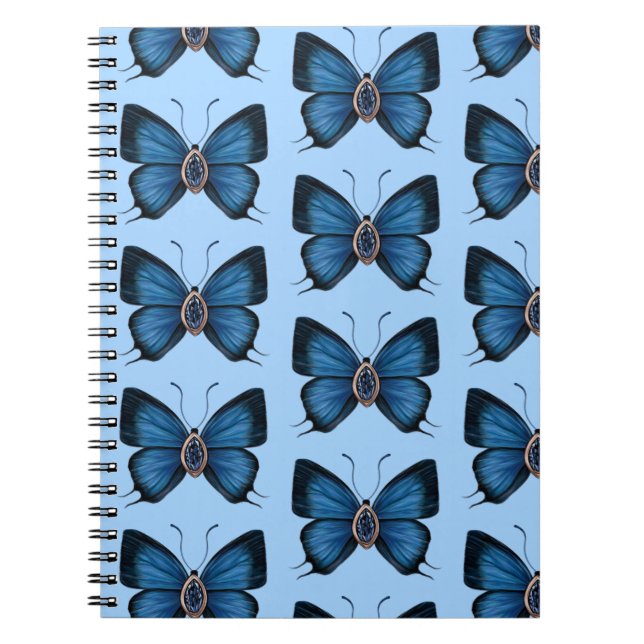 Cuaderno Diseño del patrón de mariposa azul de zafiro de se (Frente)
