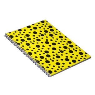 Cuaderno Diseño del patrón de punto negro en BG amarillo