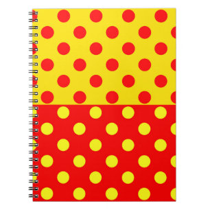 Cuaderno Diseño del patrón de puntos de polka amarillo medi