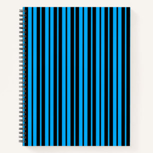 Cuaderno Diseño del patrón de rayas verticales en azul negr