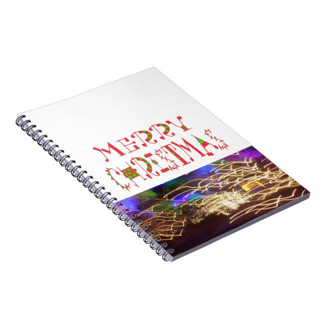 Cuaderno Diseño del patrón de texto navideño: arte festivo (Lado Derecho)