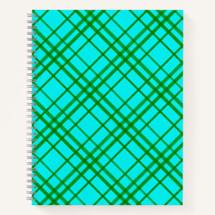Cuaderno Diseño del patrón de traza turquesa verde azulada 
