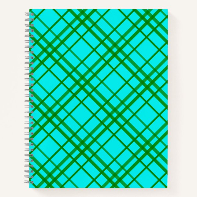 Cuaderno Diseño del patrón de traza turquesa verde azulada  (Anverso)