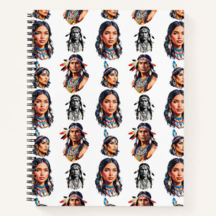 Cuaderno Diseño del patrón de tribu indígena nativo america