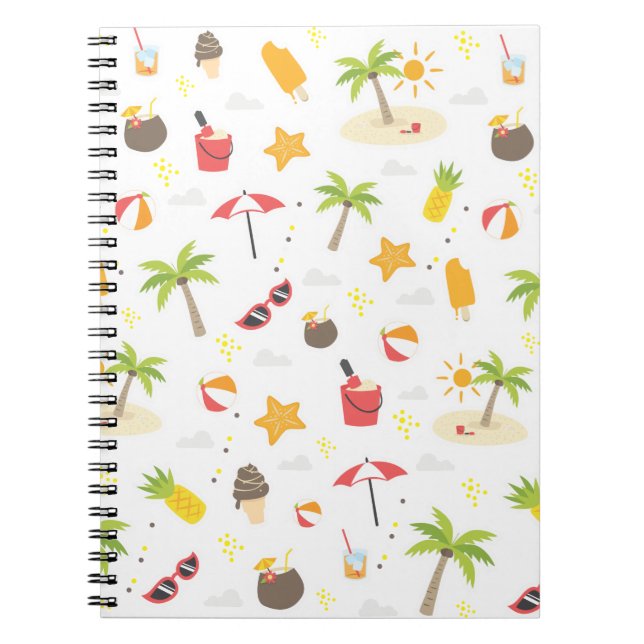 Cuaderno Diseño del patrón de vacaciones en la playa de ver (Frente)