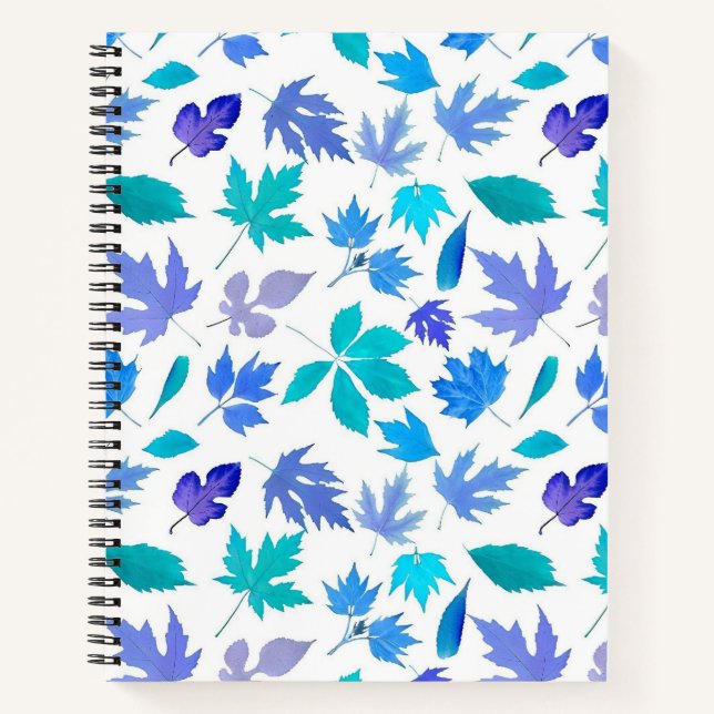 Cuaderno Diseño del patrón Flores Azules Florales-36566 (Anverso)
