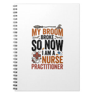 Cuaderno Diseño divertido de bruja de enfermera practicante