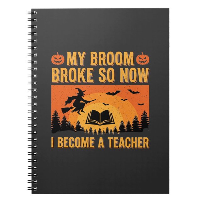 Cuaderno Diseño divertido de bruja profesora de Halloween r (Frente)