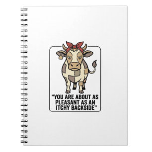 Cuaderno Diseño divertido de camiseta vintage de vaca gruño