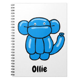 Cuaderno Diseño divertido de mono con animal de globo azul