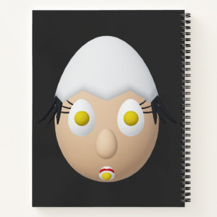 Cuaderno Diseño divertido de personaje de huevo RG y RA