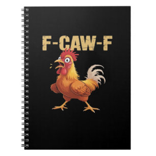 Cuaderno Diseño divertido de pollo F Caw F al estilo retro