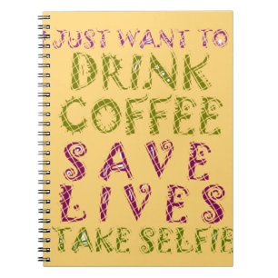Cuaderno Diseño divertido de selfies del café