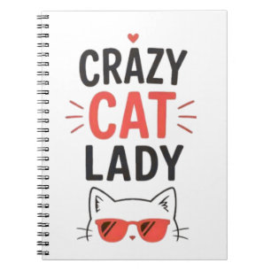 Cuaderno Diseño Divertido de Señora Loca de los Gatos para 