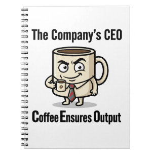 Cuaderno Diseño divertido de taza de oficina – El café aseg