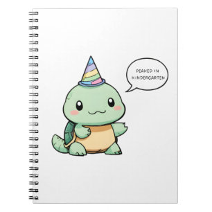Cuaderno Diseño divertido de tortuga "Alcancé mi punto máxi
