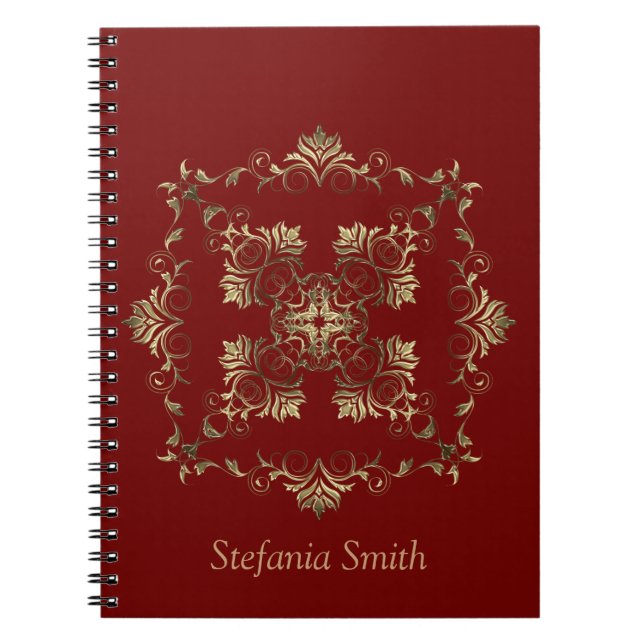 Cuaderno Diseño dorado de estilo barroco (Frente)