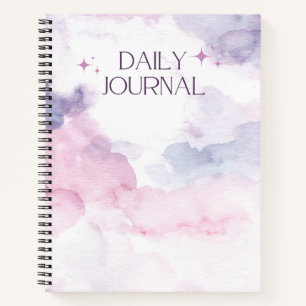 Cuaderno Diseño elegante de portapapeles en blanco y púrpur