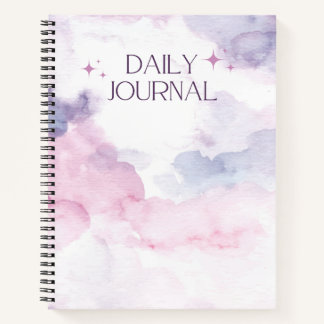 Cuaderno Diseño elegante de portapapeles en blanco y púrpur