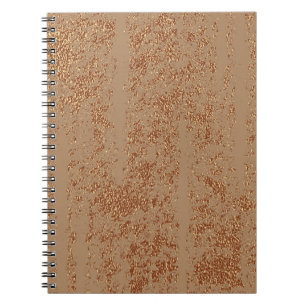 Cuaderno Diseño elegante. Fondo brillante de cobre. Metaliz