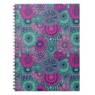 Cuaderno Diseño elegante y luminoso de flores preciosas