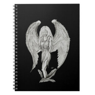 Cuaderno Diseño en blanco y negro de ángel