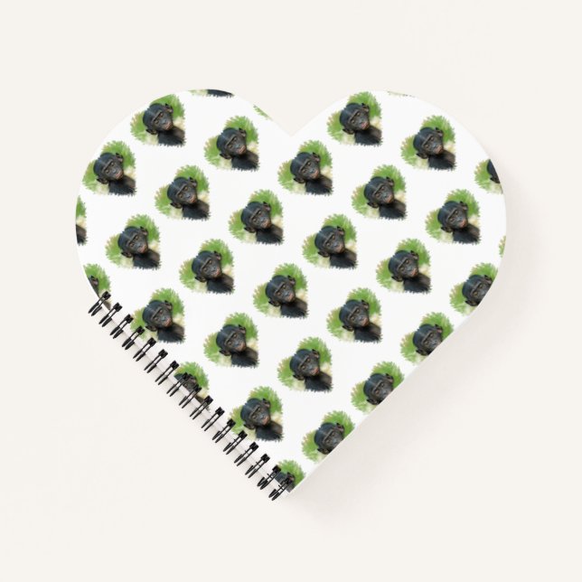 Cuaderno Diseño en Forma De Corazón Con Ape Bebé Bonobo (Anverso)