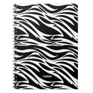 Cuaderno Diseño en rayas de cebra blanca y negra