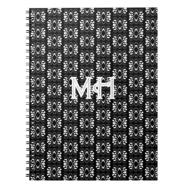 Cuaderno Diseño escandinavo de estilo moderno negro y blanc (Frente)