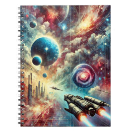 Cuaderno Diseño Espacial Galáctico de Aventura de Ciencia F