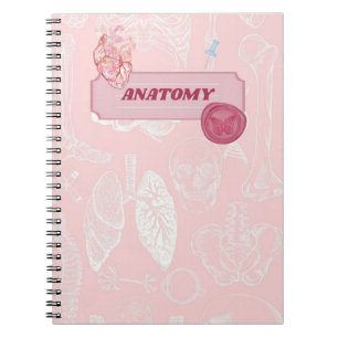 Cuaderno Diseño Estético de Anatomía Rosa para Estudiantes
