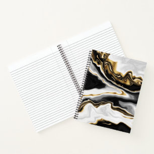 Cuaderno Diseño estético moderno de pintura de Swirl líq