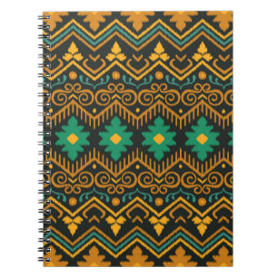 Cuaderno Diseño étnico Ikat Fabric Borroidado