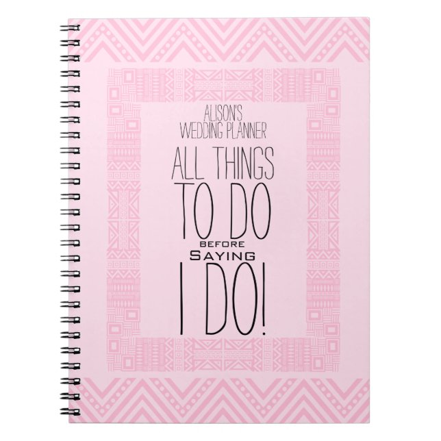 Cuaderno Diseño étnico Planner de boda personalizado 2 (Frente)