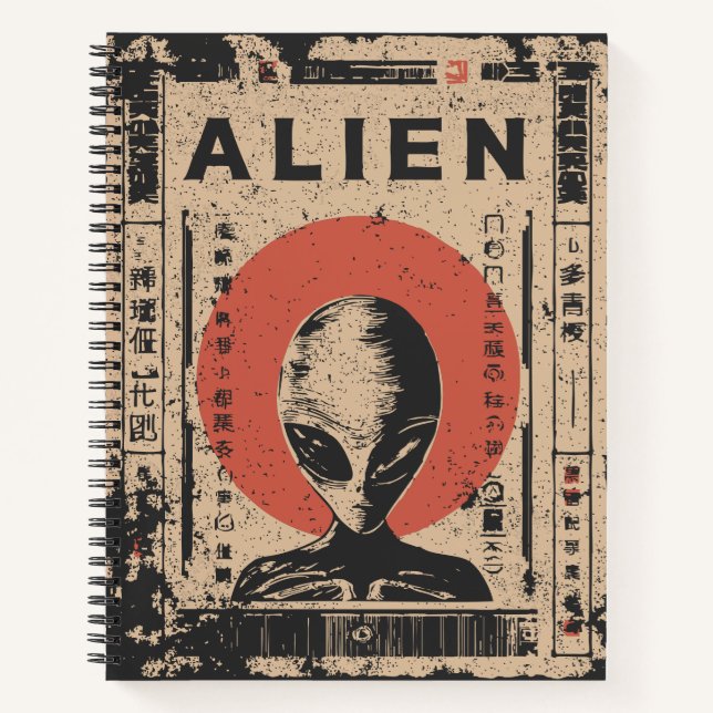 Cuaderno Diseño Extraterrestre Gris Clásico (Anverso)