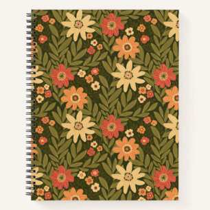 Cuaderno Diseño floral botánico en tonos tierra