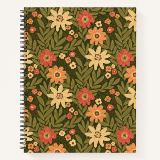 Cuaderno Diseño floral botánico en tonos tierra