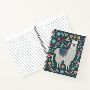 Cuaderno Diseño floral Cute Llama