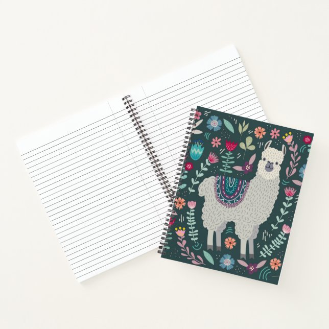 Cuaderno Diseño floral Cute Llama (Interior)