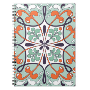 Cuaderno Diseño floral de mosaico oriental marroquí