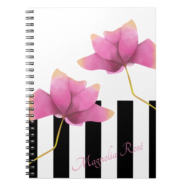 Cuaderno Diseño floral moderno Magnolia Rosé (Frente)