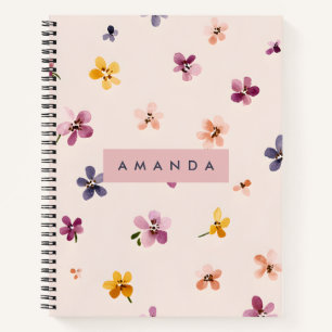 Cuaderno Diseño floral Pastel personalizado en colores suav