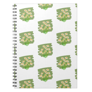 Cuaderno Diseño Floral Rústico sobre Fondo Verde
