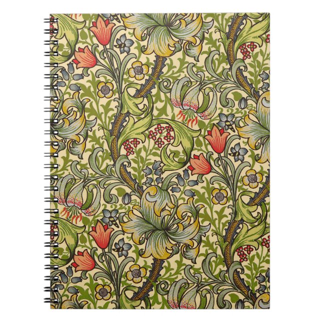 Cuaderno Diseño floral William Morris Golden Lily Vintage (Frente)