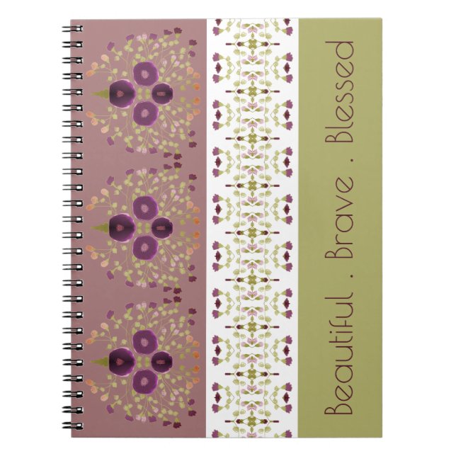Cuaderno Diseño florido con morado (Frente)