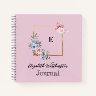 Cuaderno Diseño geométrico de flores y vegetación acuarela